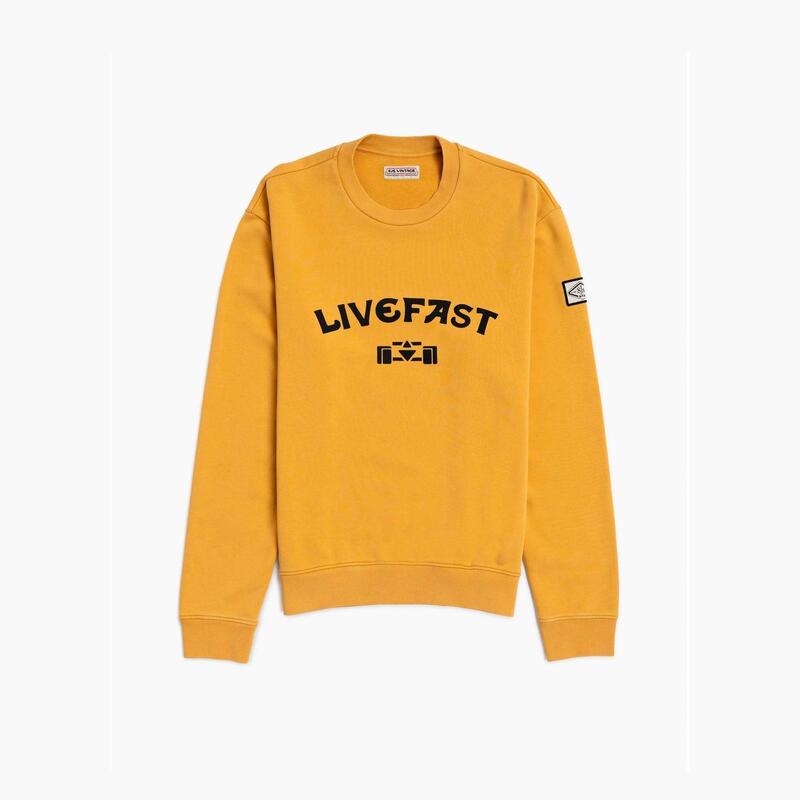8JS | Vintage Trophy Crewneck Yellow Washed Sweater-Sweatshirt-8JS-gpx-store