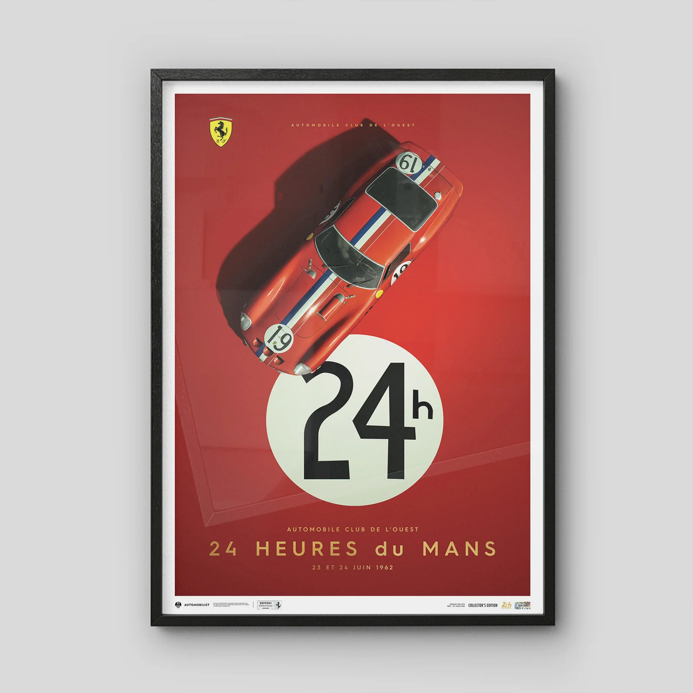 Automobilist | Ferrari 250 GTO 1962 Red - Collector's Edition 24h Le Mans Poster-Poster-Automobilist-gpx-store