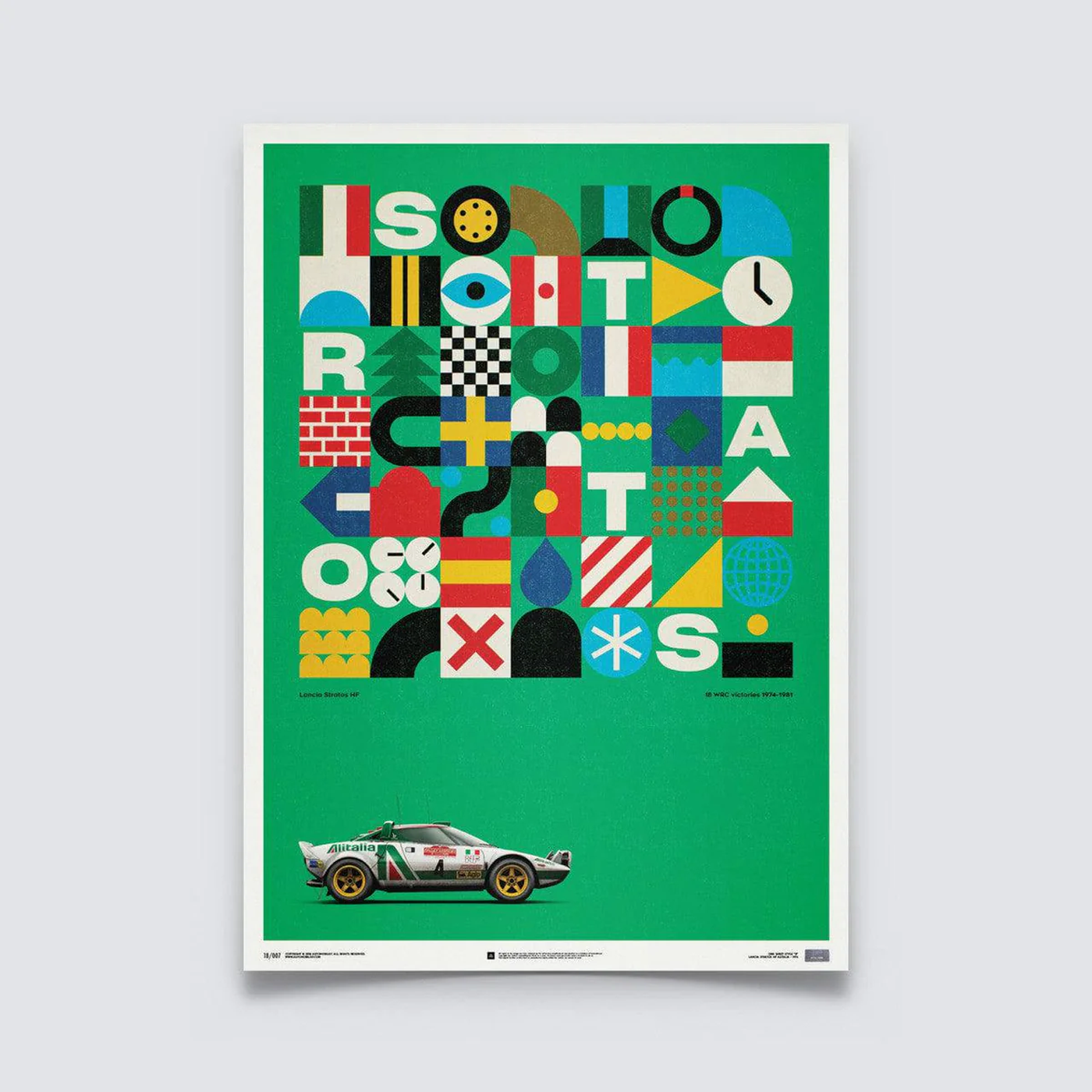 Automobilist | Lancia Stratos HF 1976 Alitalia Green Poster-Poster-Automobilist-gpx-store