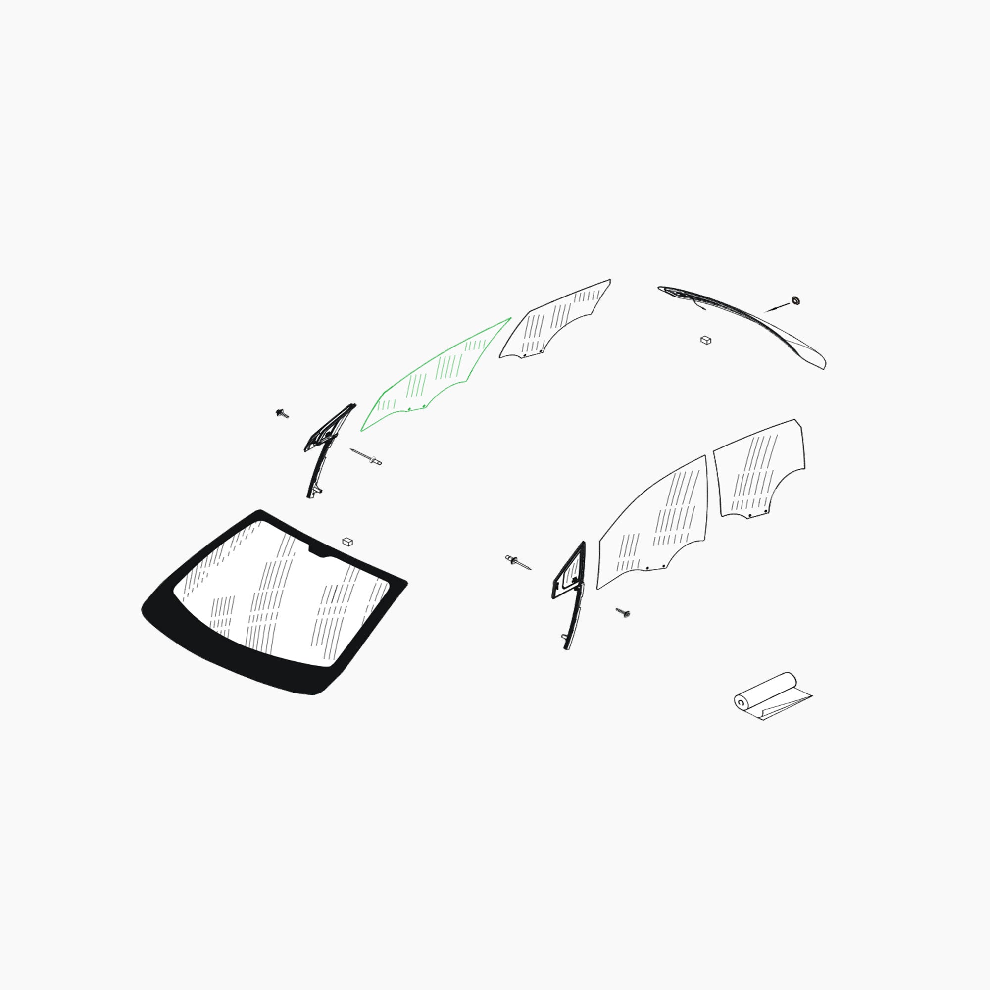 BJA0000022 - VITRE DE PORTE AVD-Spare Parts-Clio Cup Middle East-gpx-store