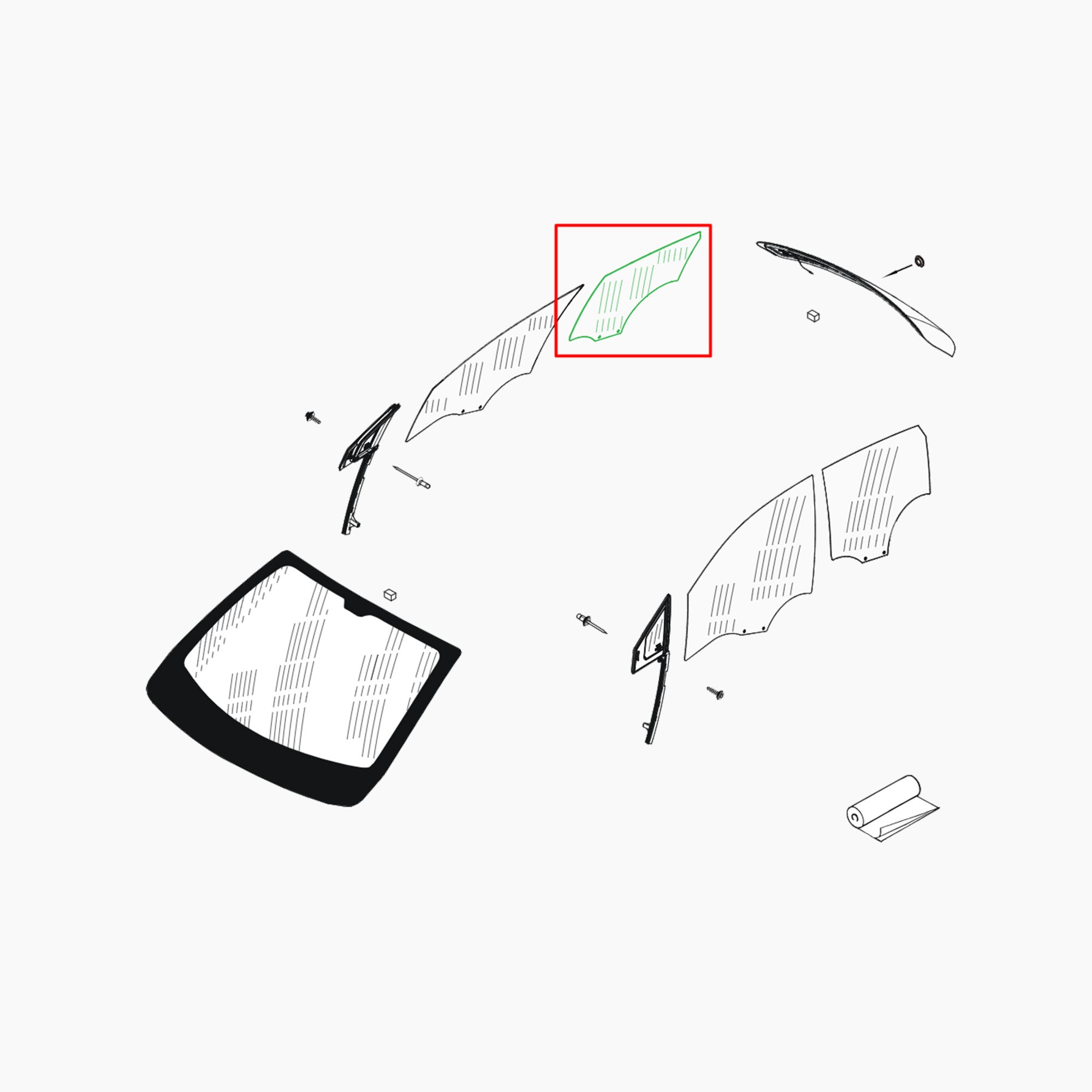 BJA0000024 - VITRE DE PORTE ARD-Spare Parts-Clio Cup Middle East-gpx-store