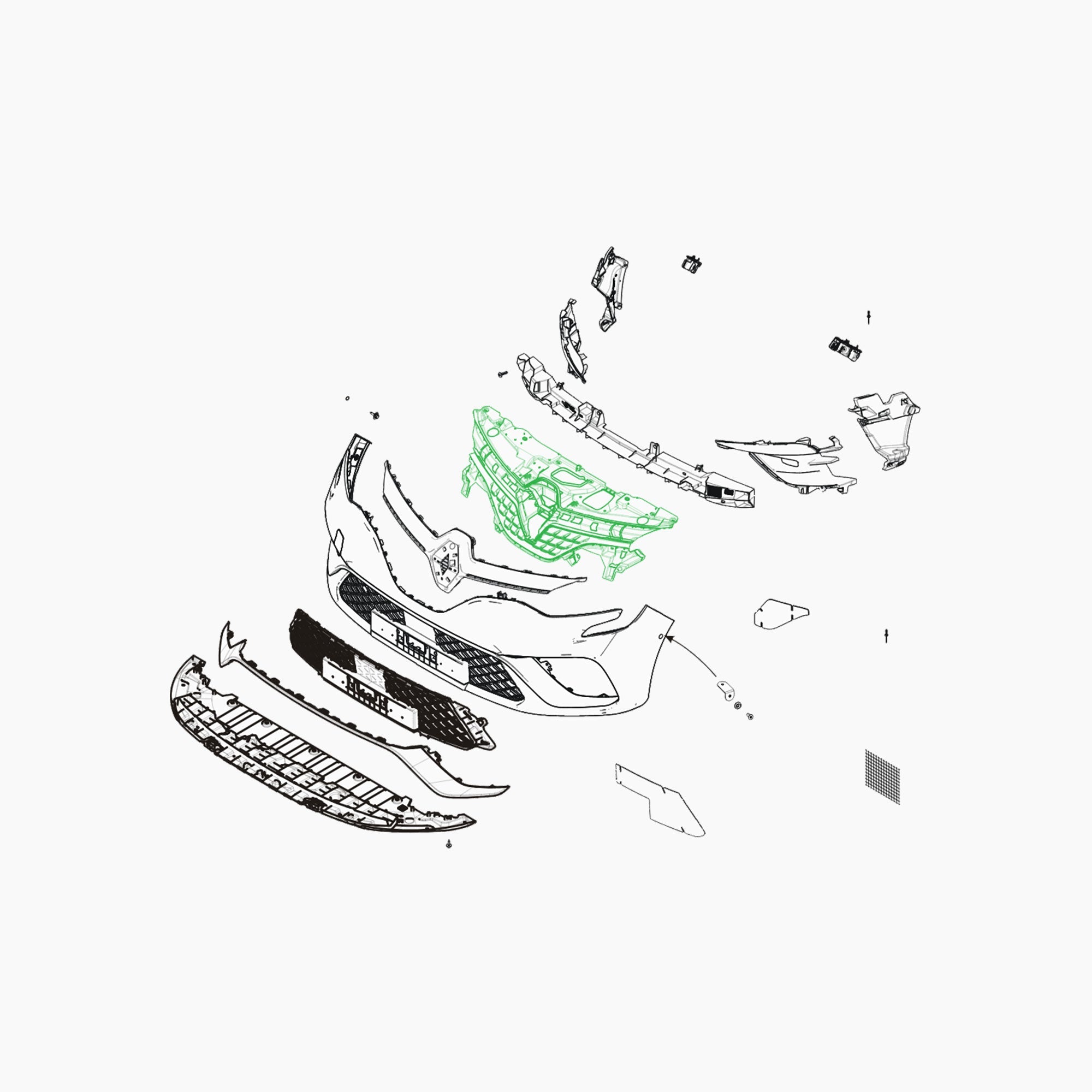 BJA0000494 - GRILLE SUP ENTREE AIR-Spare Parts-Clio Cup Middle East-gpx-store