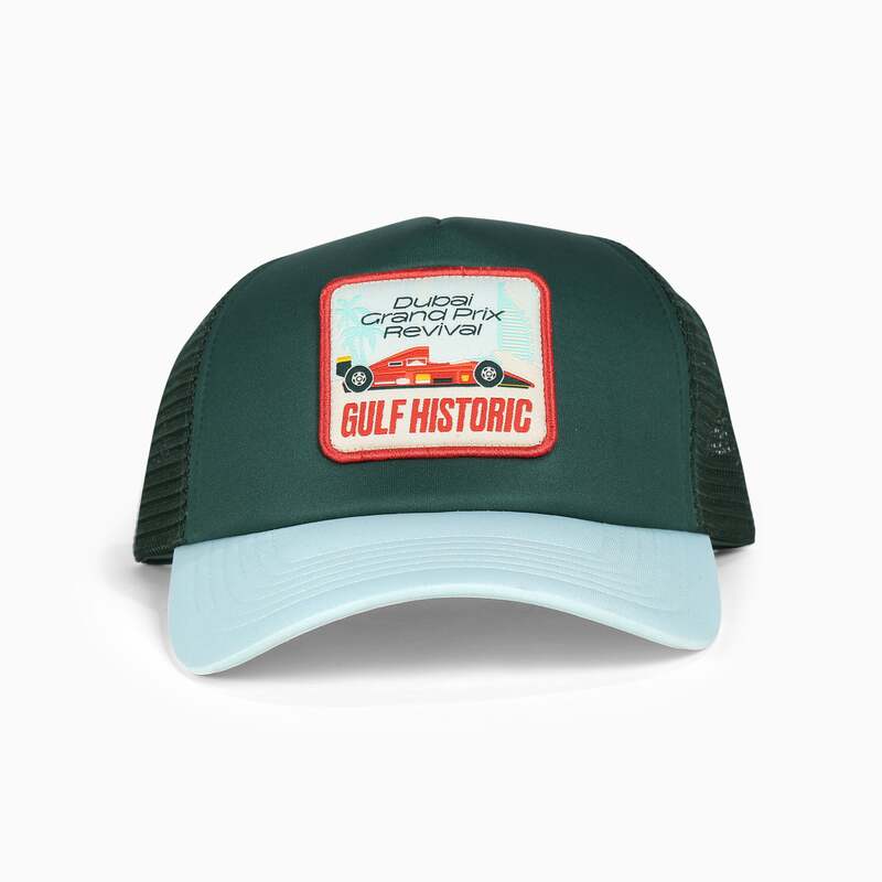 Gulf Historic x 8Js | Dubai GP Revival Trucker Cap - Aqua-Cap-Gulf Historic-gpx-store