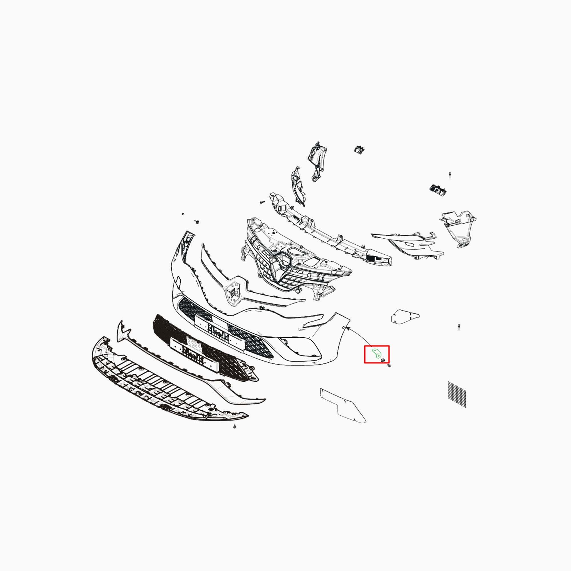 OCIM075ASH - FIXAT SUPPLEMENTAIRE BOUCLIER AV-Spare Parts-Clio Cup Middle East-gpx-store