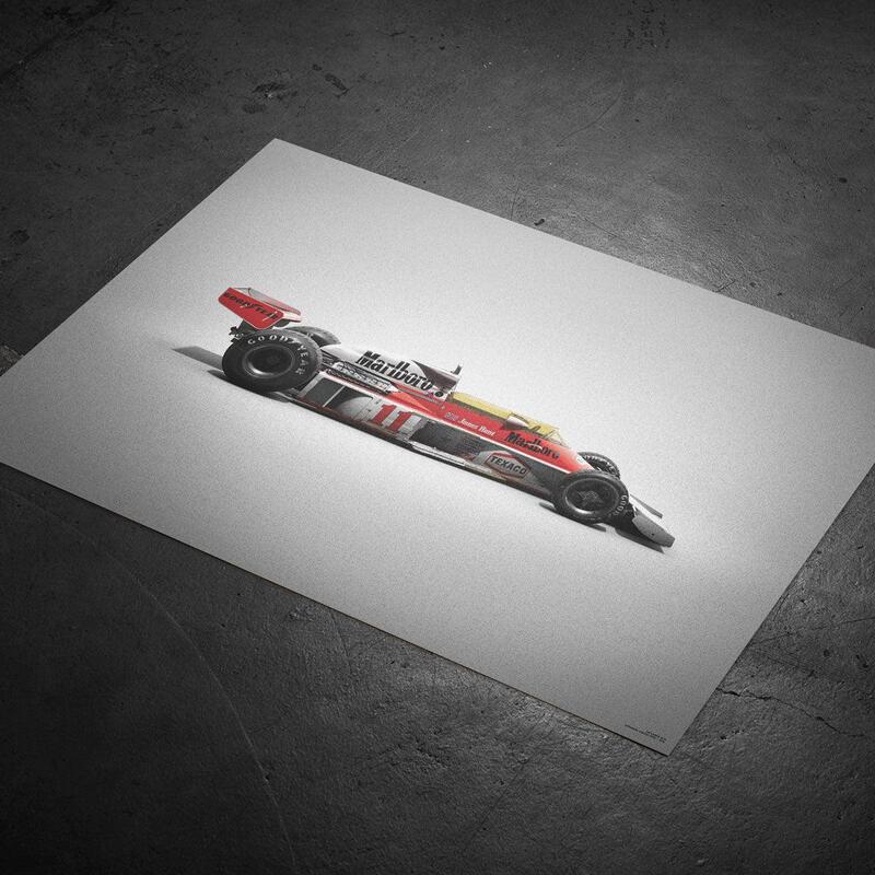 Automobilist | McLaren M23 James Hunt 1976 Japanese GP Colors of Speed Poster-Poster-Automobilist-gpx-store