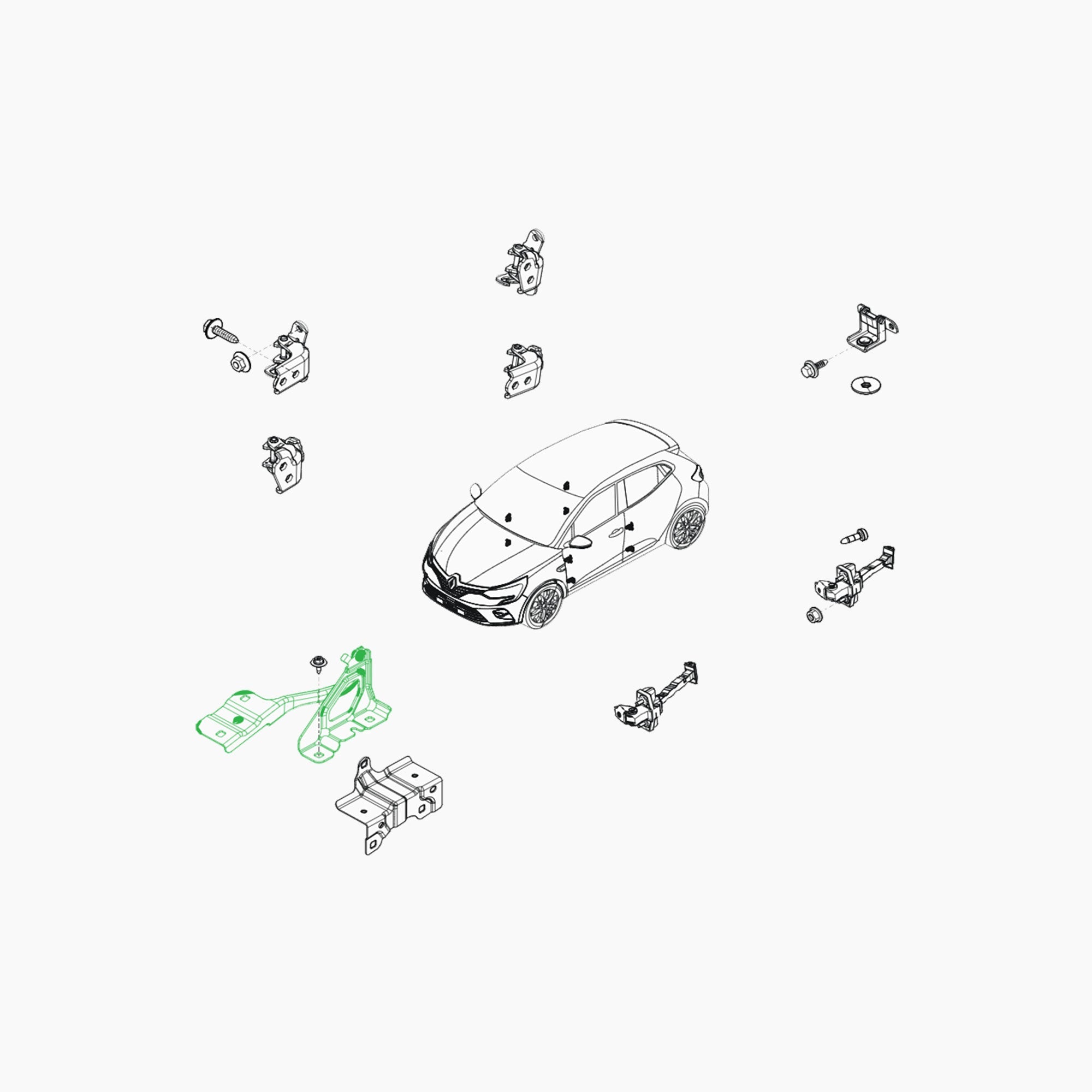 654019850R - CHARNIERE G CAPOT AVANT-Spare Parts-Clio Cup Middle East-gpx-store