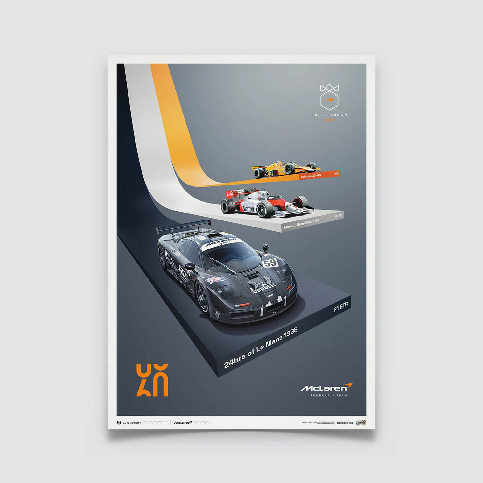 Automobilist | 2023 The Triple Crown 60th Anniversary - McLaren Poster-Poster-Automobilist-gpx-store