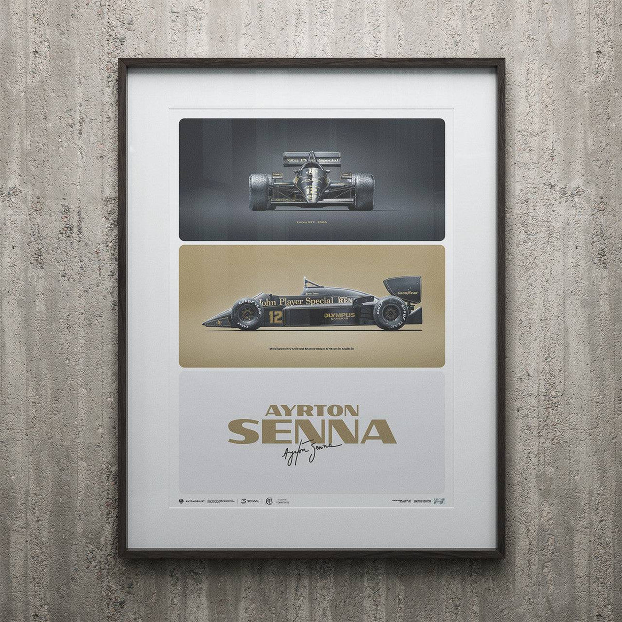 Automobilist | Ayrton Senna - 1985 The First Win Estoril Lotus 97T Poster-Poster-Automobilist-gpx-store