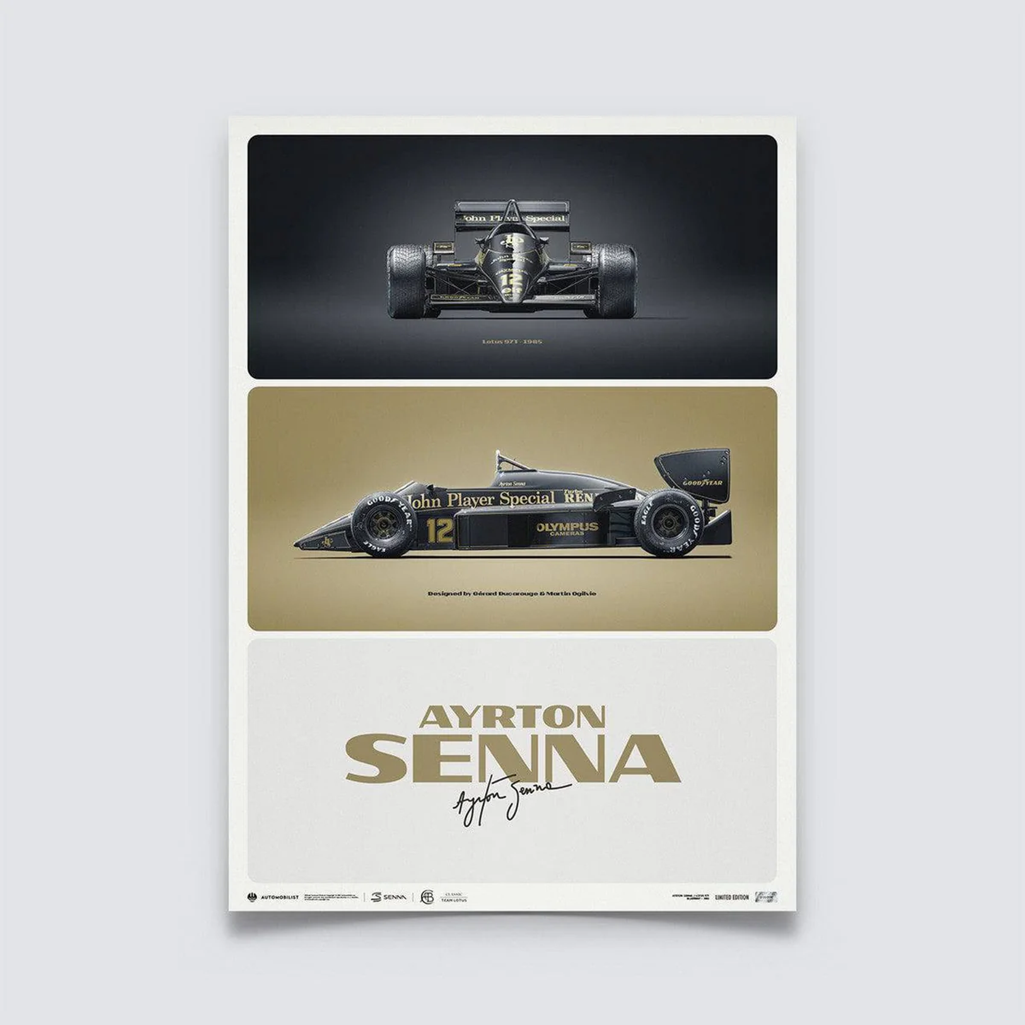 Automobilist | Ayrton Senna - 1985 The First Win Estoril Lotus 97T Poster-Poster-Automobilist-gpx-store