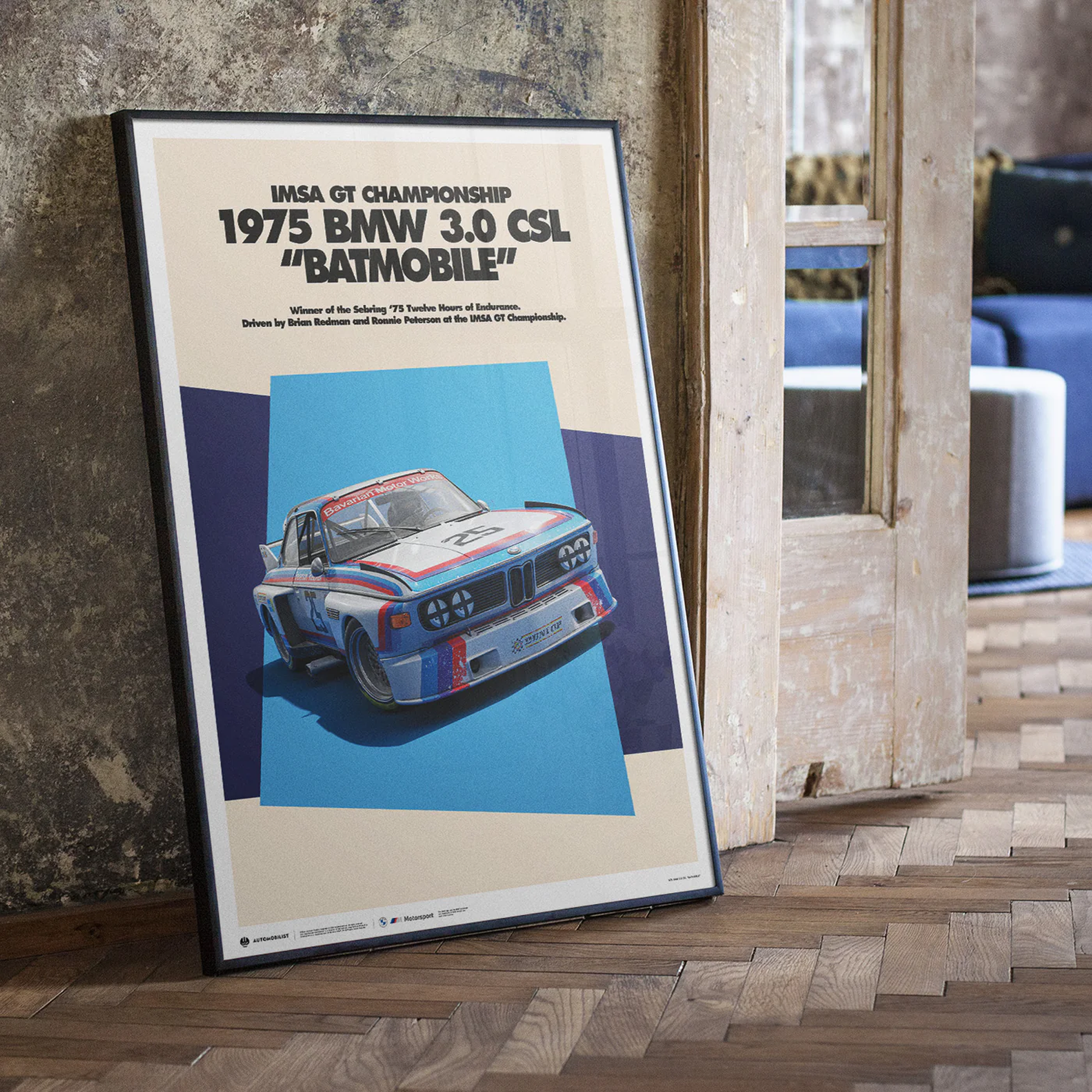 Automobilist | BMW 3.0 CSL "Batmobile" 1975 Art Car Series Poster-Poster-Automobilist-gpx-store