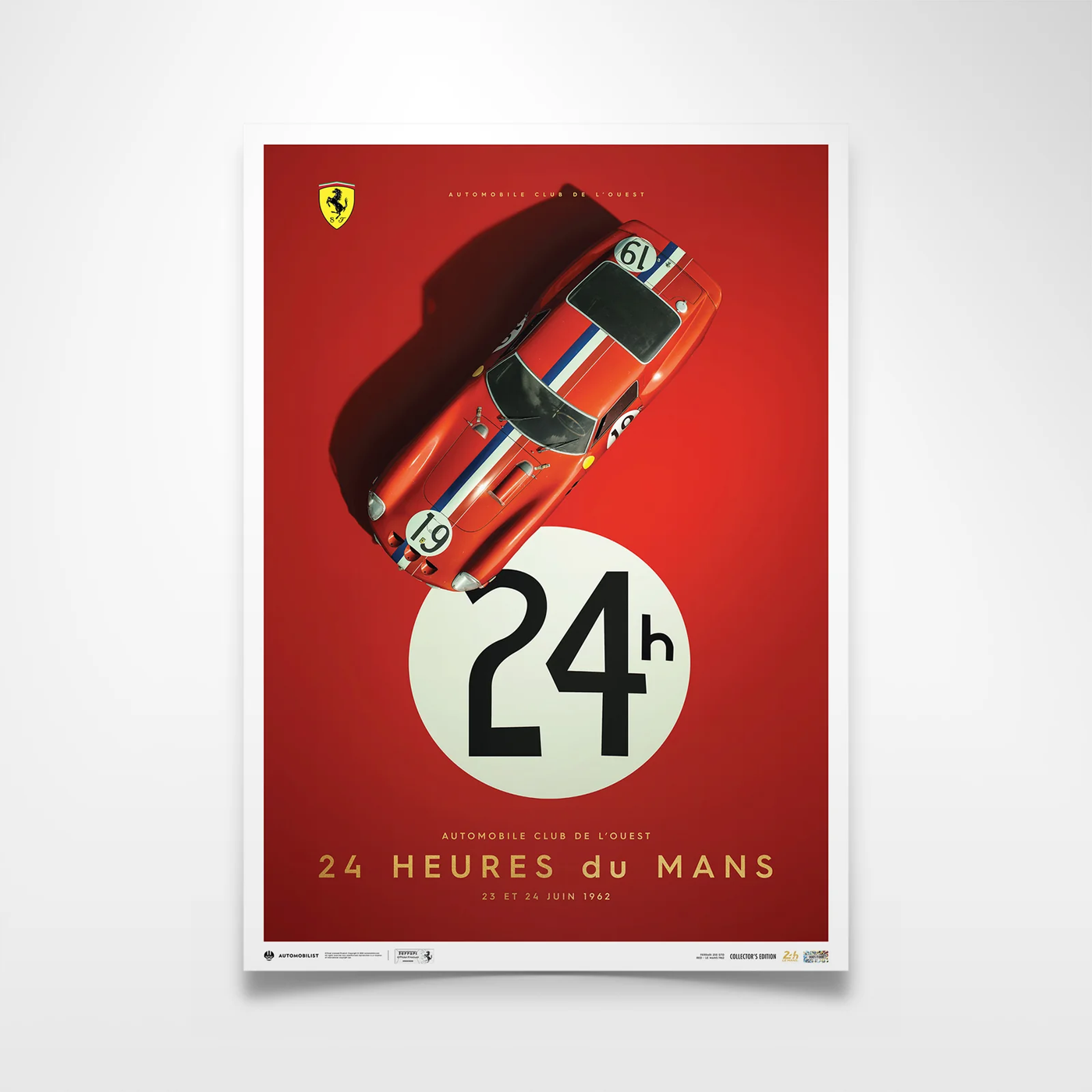 Automobilist | Ferrari 250 GTO 1962 Red - Collector's Edition 24h Le Mans Poster-Poster-Automobilist-gpx-store