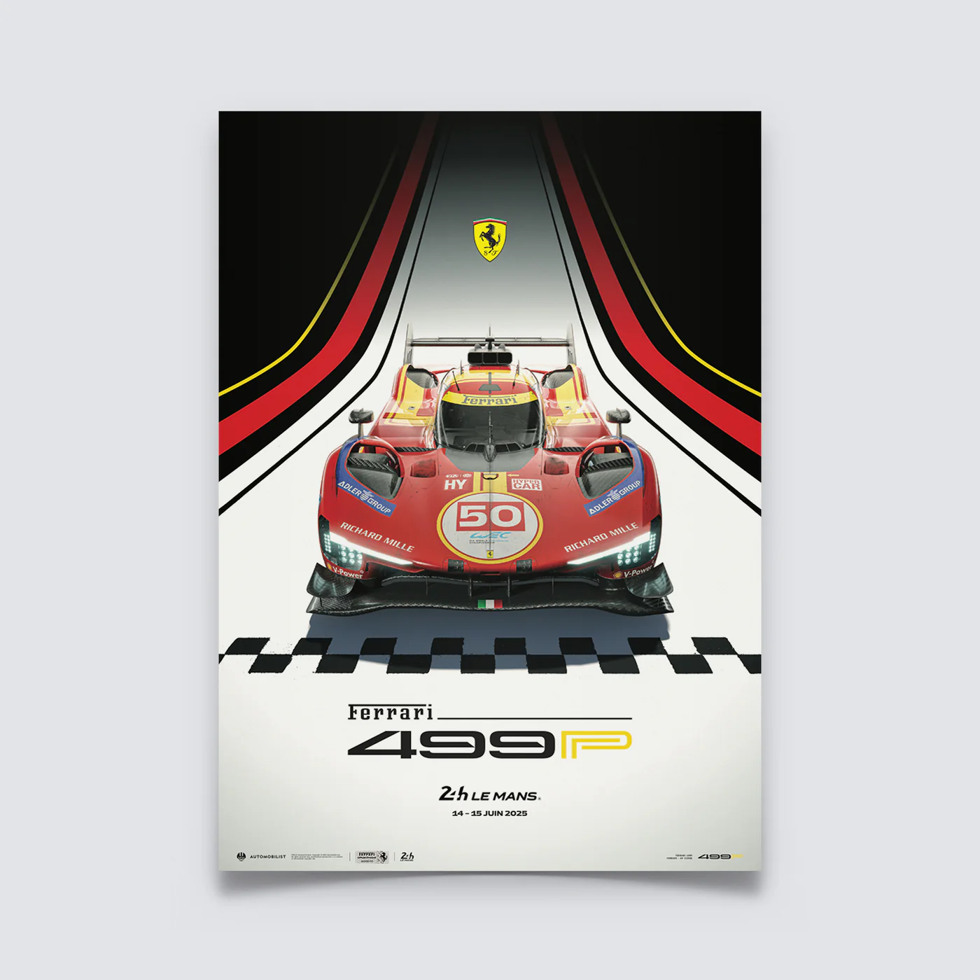 Automobilist | Ferrari 499P – 24 Hours of Le Mans 2025 Official Poster-Poster-Automobilist-gpx-store