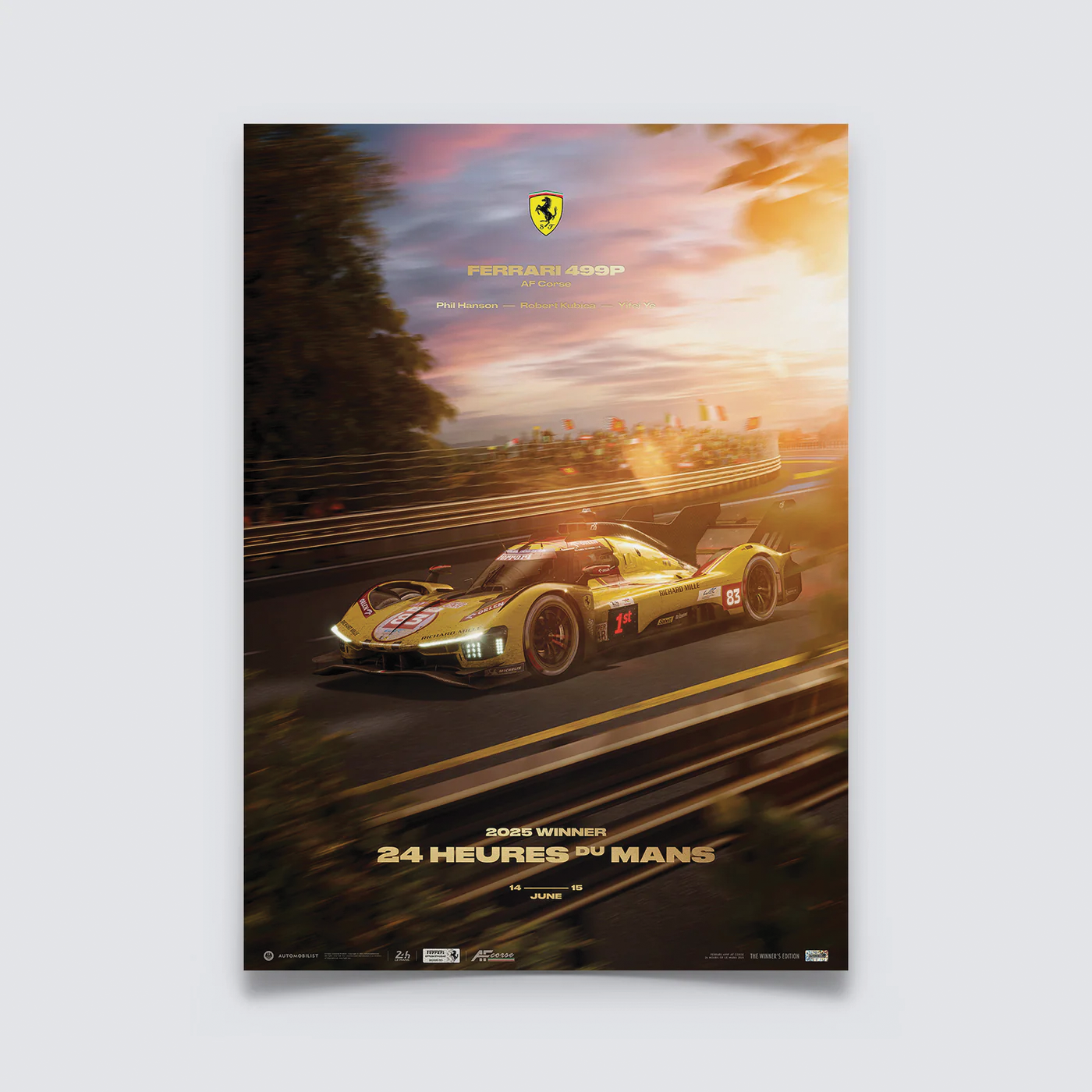 Automobilist | Ferrari 499P AF Corse - 24 Heures du Mans 2025 Winner Poster-Poster-Automobilist-gpx-store