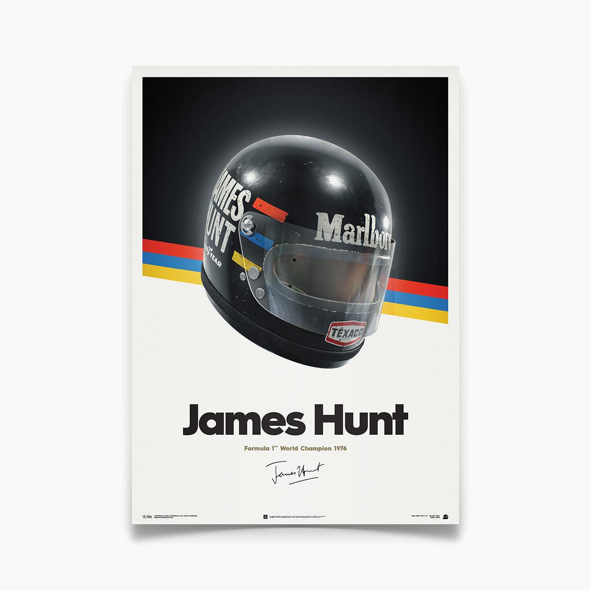 Automobilist | James Hunt 1976 Helmet Poster-Poster-Automobilist-gpx-store
