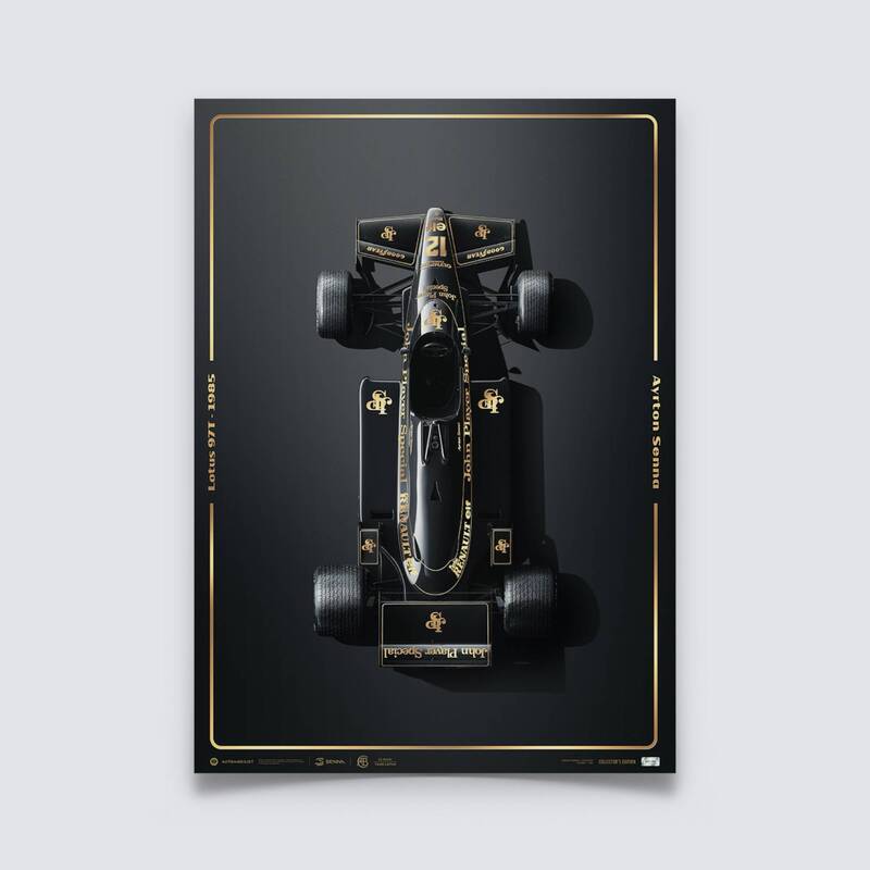Automobilist | Lotus 97T - Ayrton Senna - Stunning Black - Estoril, 1985 | Collector’s Edition-Poster-Automobilist-gpx-store