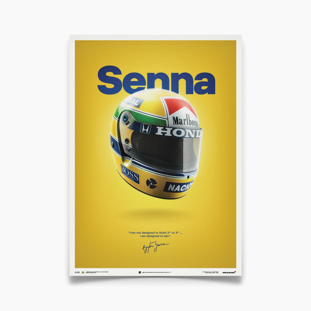 Automobilist | McLaren MP4-4 Ayrton Senna 1988 San Marino Helmet Poster-Poster-Automobilist-gpx-store