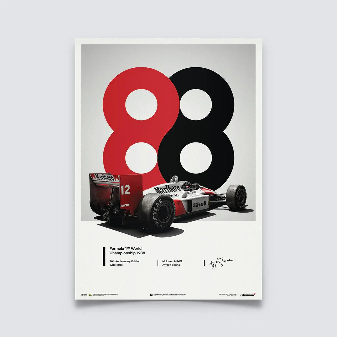 Automobilist | McLaren MP4/4 - Ayrton Senna San Marino GP 1988-Poster-Automobilist-gpx-store