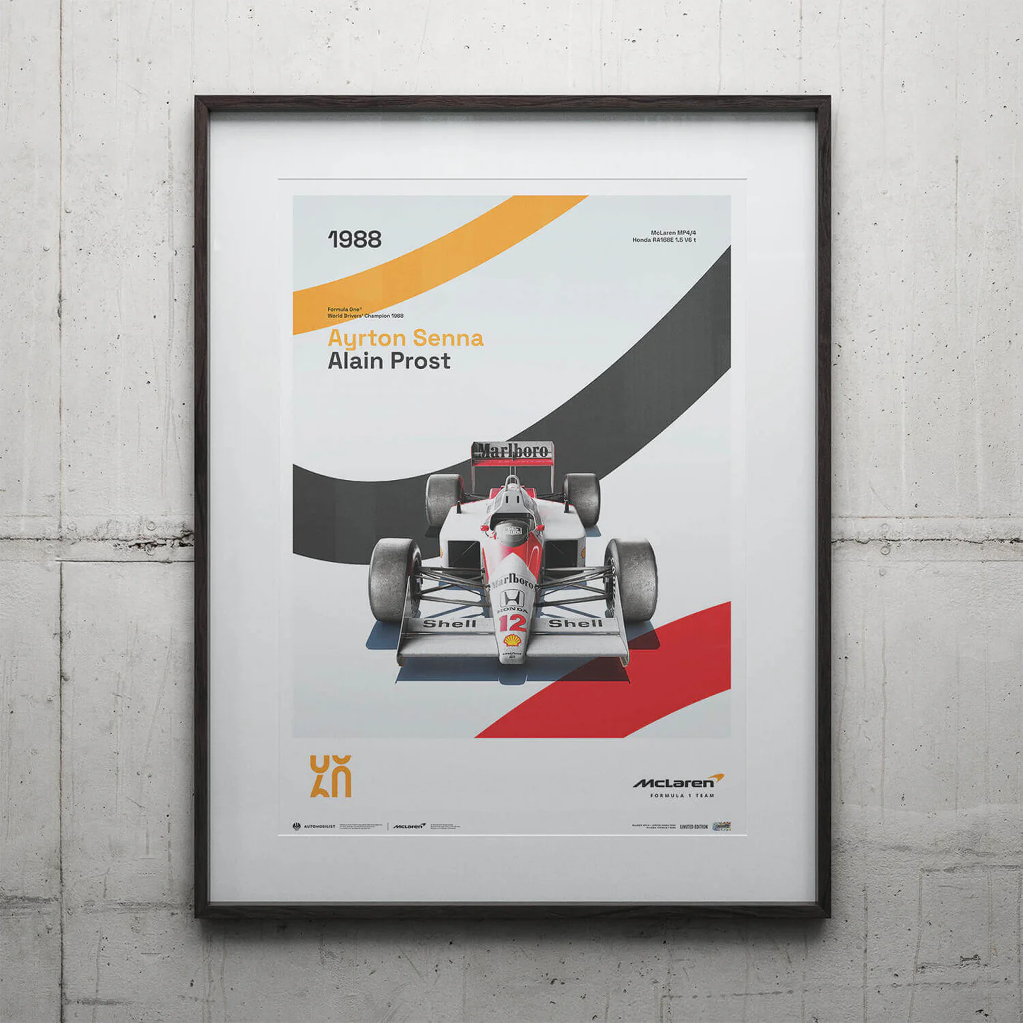 Automobilist | McLaren Racing MP4/4 - 1988 60th Anniversary - McLaren Poster-Poster-Automobilist-gpx-store