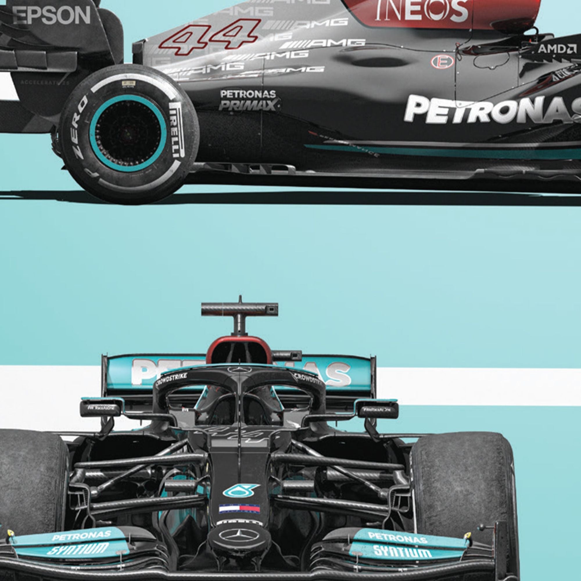 Automobilist | Mercedes-AMG Petronas F1 Team - F1 W12 E Performance - Blueprint - 2021 | Limited Edition-Poster-Automobilist-gpx-store