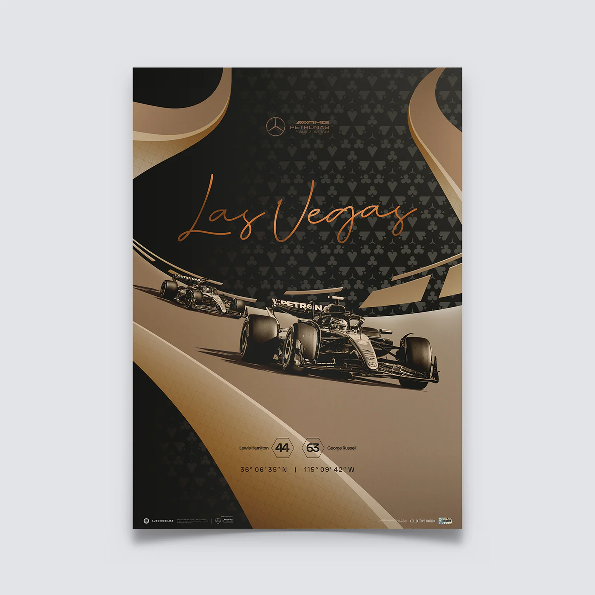 Automobilist | Mercedes-AMG Petronas Formula 1 Team Las Vegas 2024 - Collector’s Edition Poster-Poster-Automobilist-gpx-store