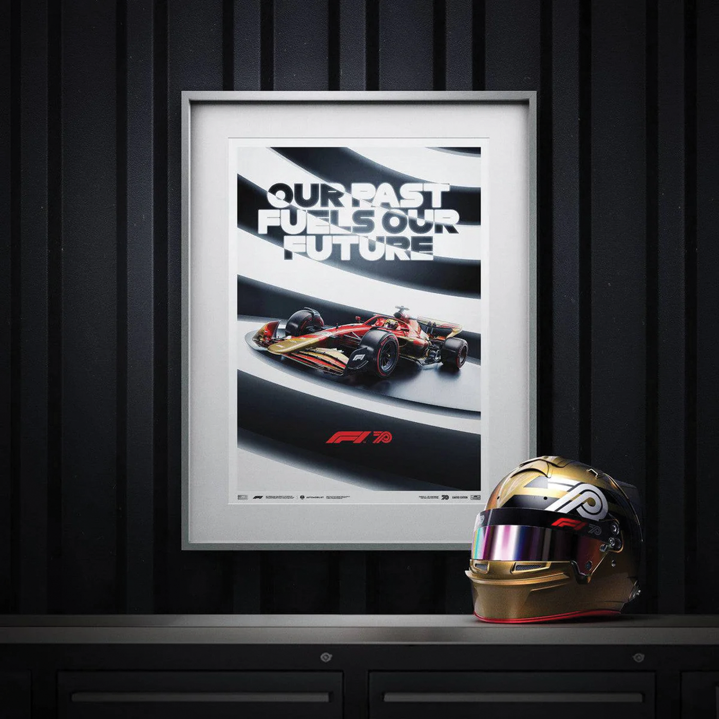 Automobilist | Our Past Fuels Our Future 70th Anniversary - Formula 1 Poster-Poster-Automobilist-gpx-store
