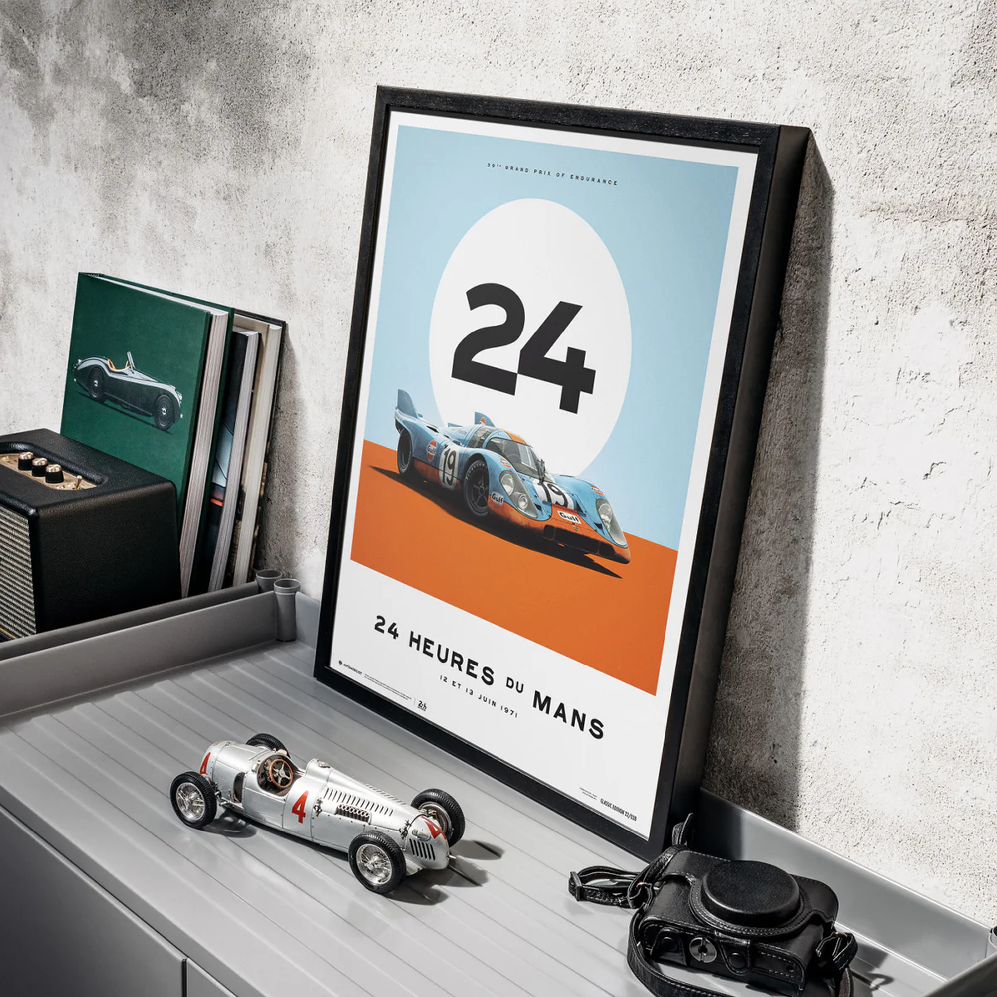 Automobilist | Porsche 917 - 1971 Gulf 24h Le Mans Poster-Poster-Automobilist-gpx-store