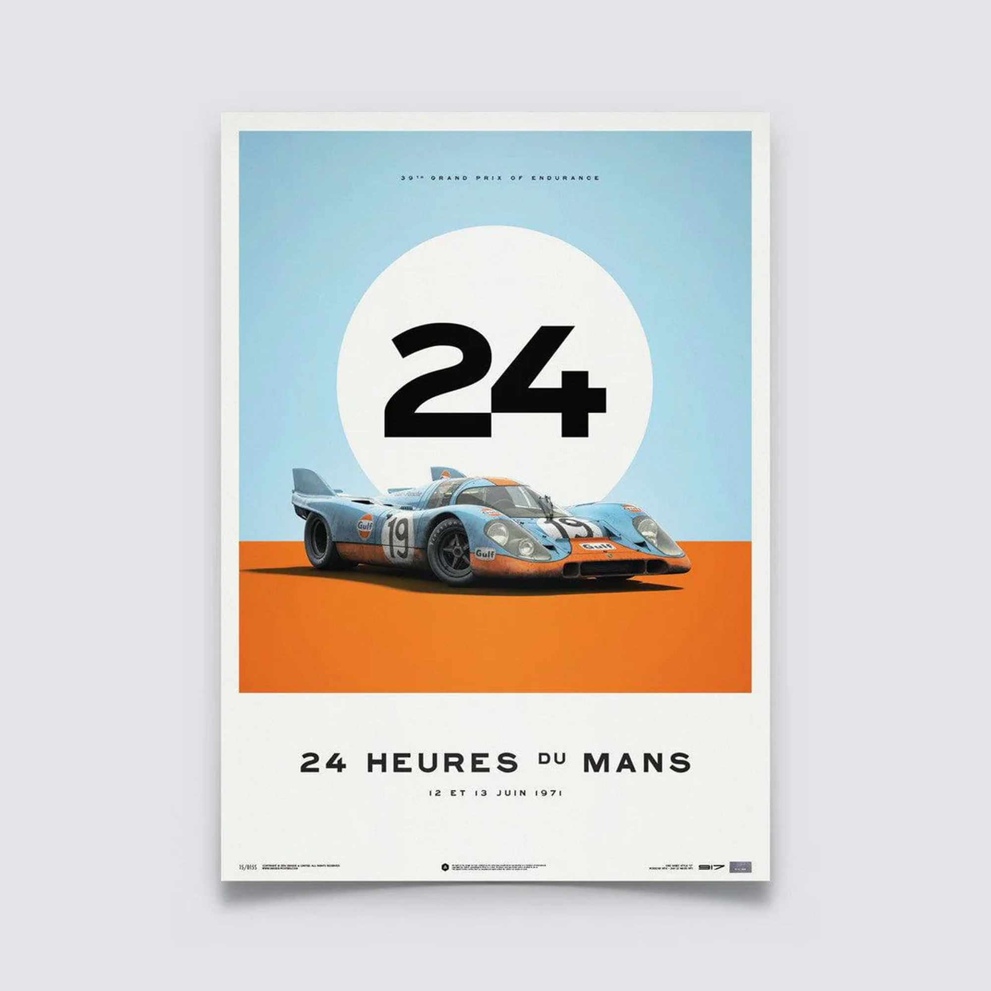 Automobilist | Porsche 917 - 1971 Gulf 24h Le Mans Poster-Poster-Automobilist-gpx-store