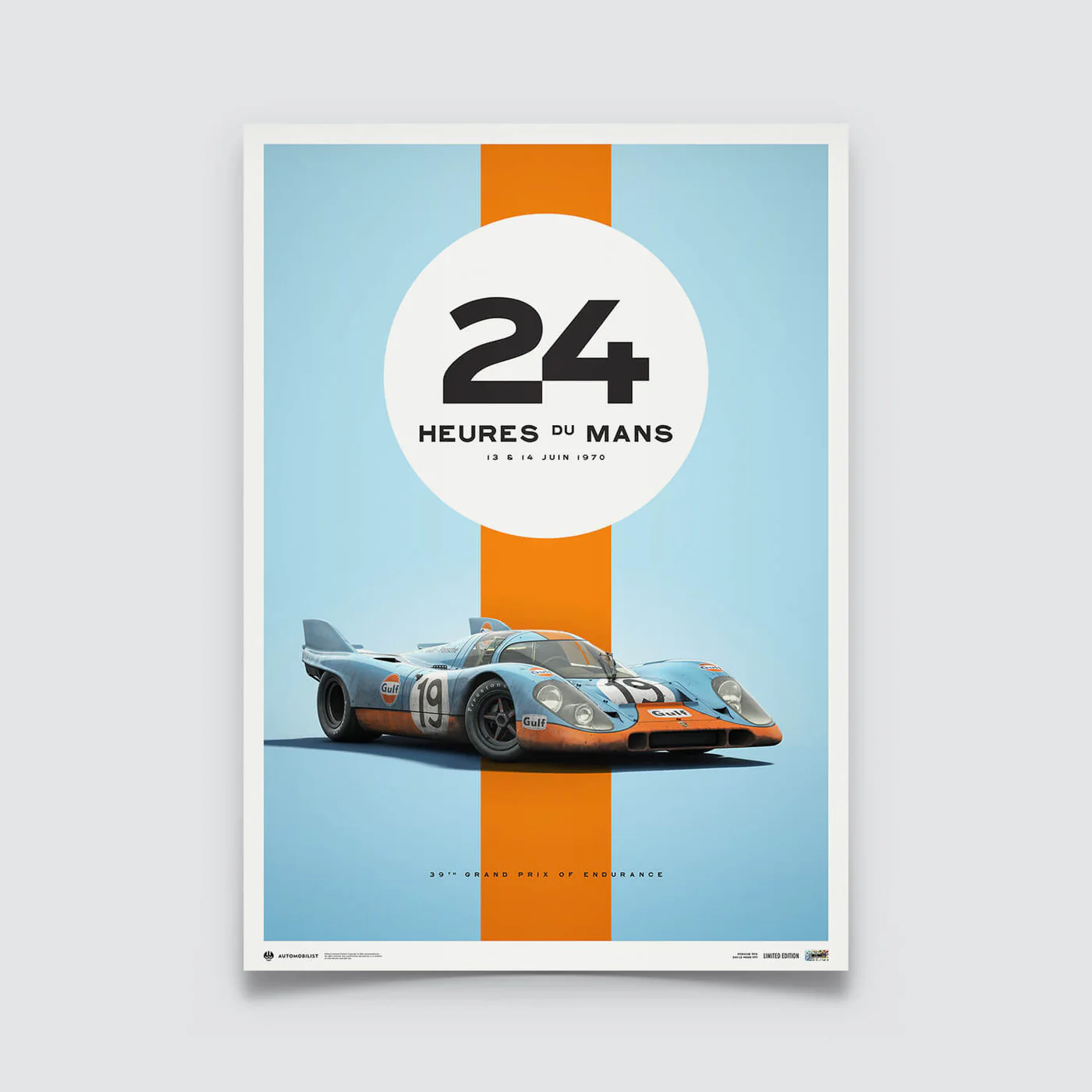 Automobilist | Porsche 917 - Gulf - 24h Heures du Mans Poster-Poster-Automobilist-gpx-store