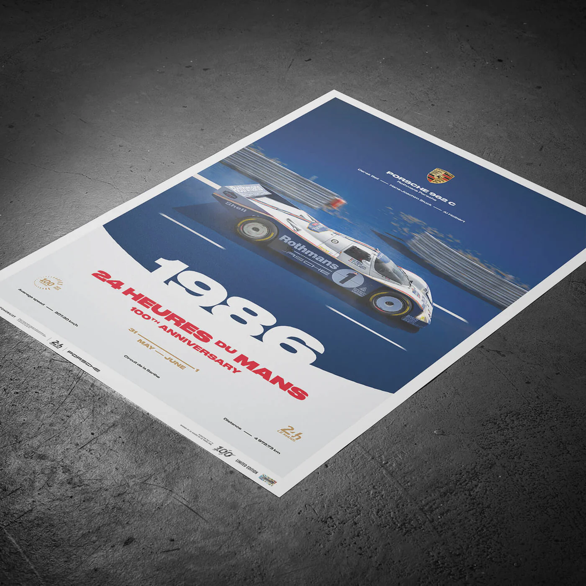 Automobilist | Porsche 962 C 1986 100th Anniversary 24h Le Mans Poster-Poster-Automobilist-gpx-store