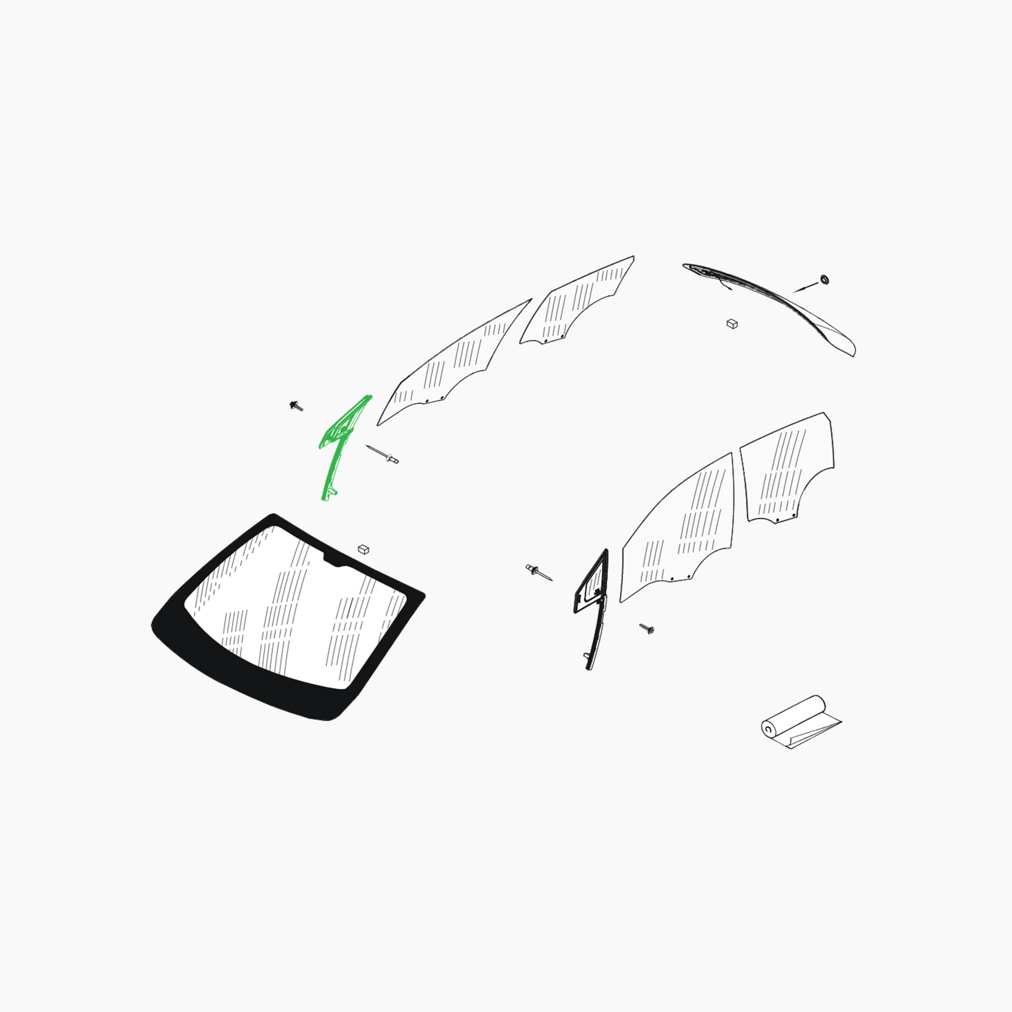 BJA0000020 - VITRE FIXE DE PORTE AVD-Spare Parts-Clio Cup Middle East-gpx-store