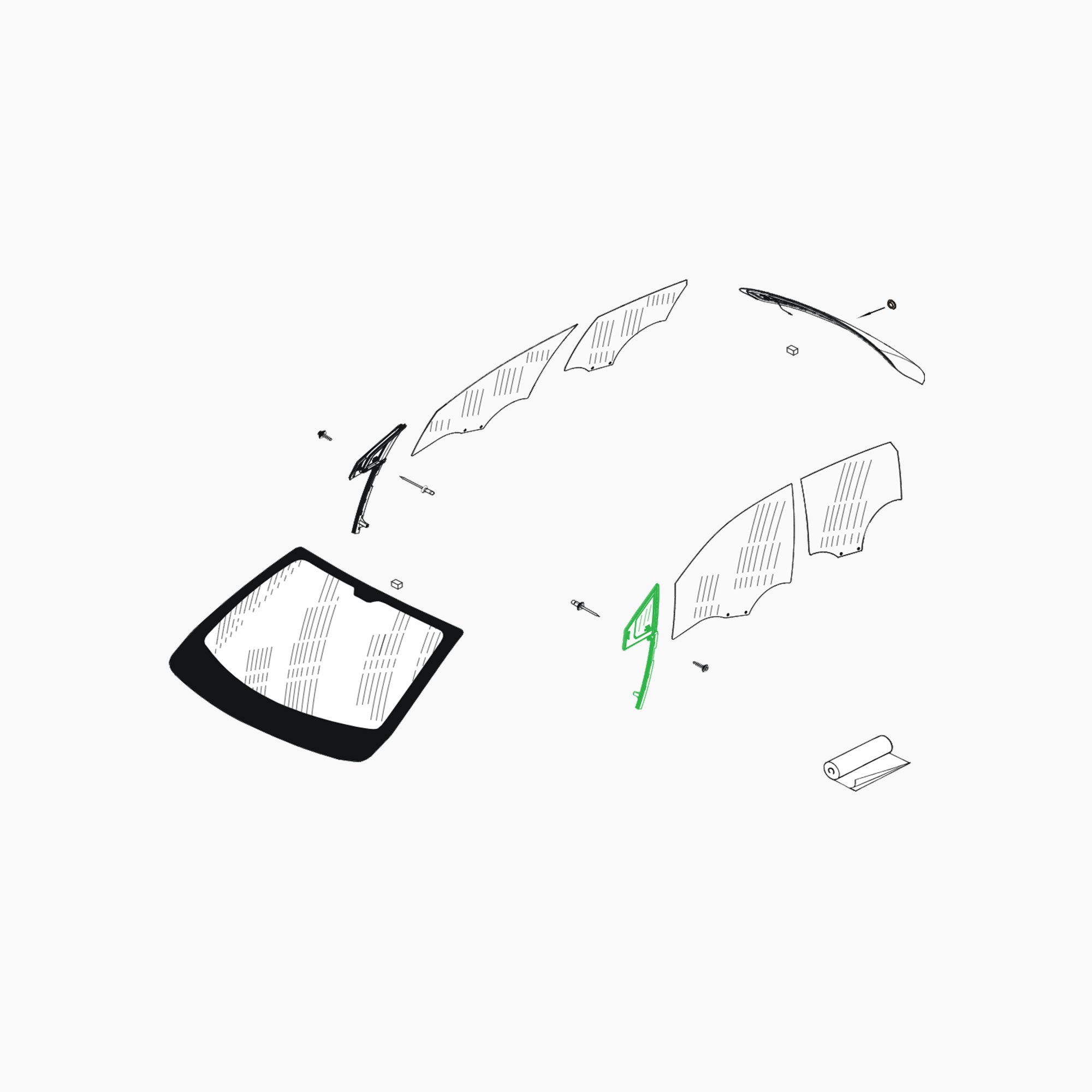 BJA0000021 - VITRE FIXE DE PORTE AVG-Spare Parts-Clio Cup Middle East-gpx-store