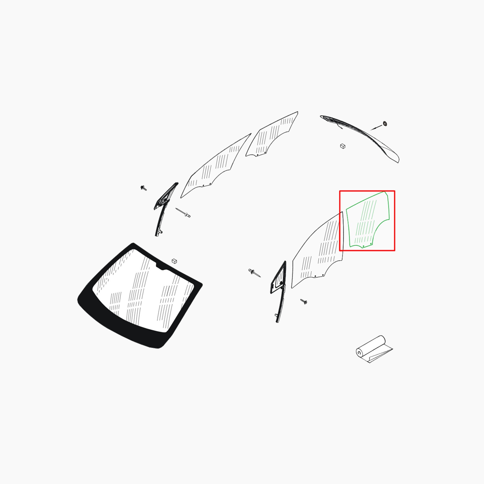 BJA0000025 - VITRE DE PORTE ARG-Spare Parts-Clio Cup Middle East-gpx-store