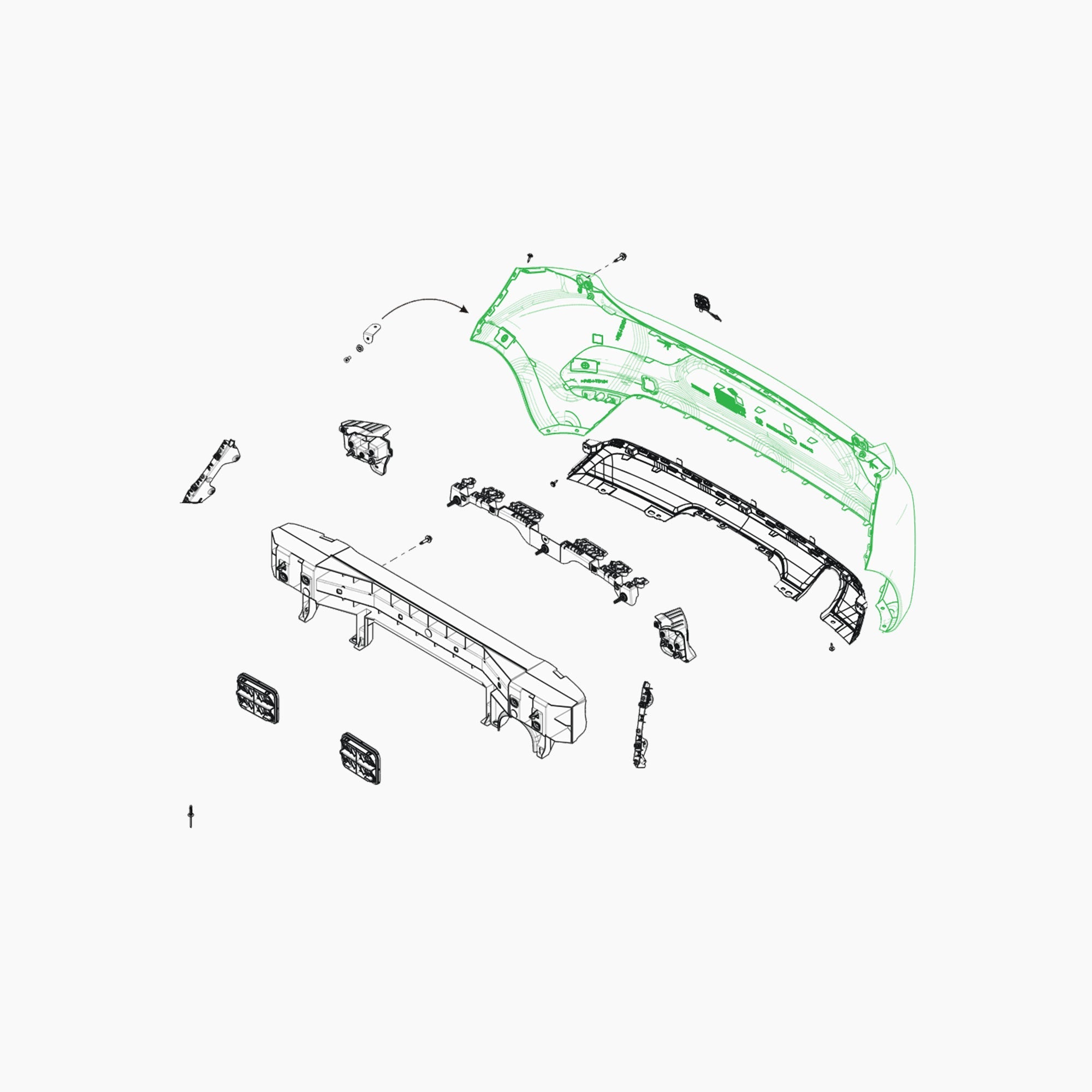 BJA0000052 - BOUCLIER ARRIERE BLANC GLACIER-Spare Parts-Clio Cup Middle East-gpx-store