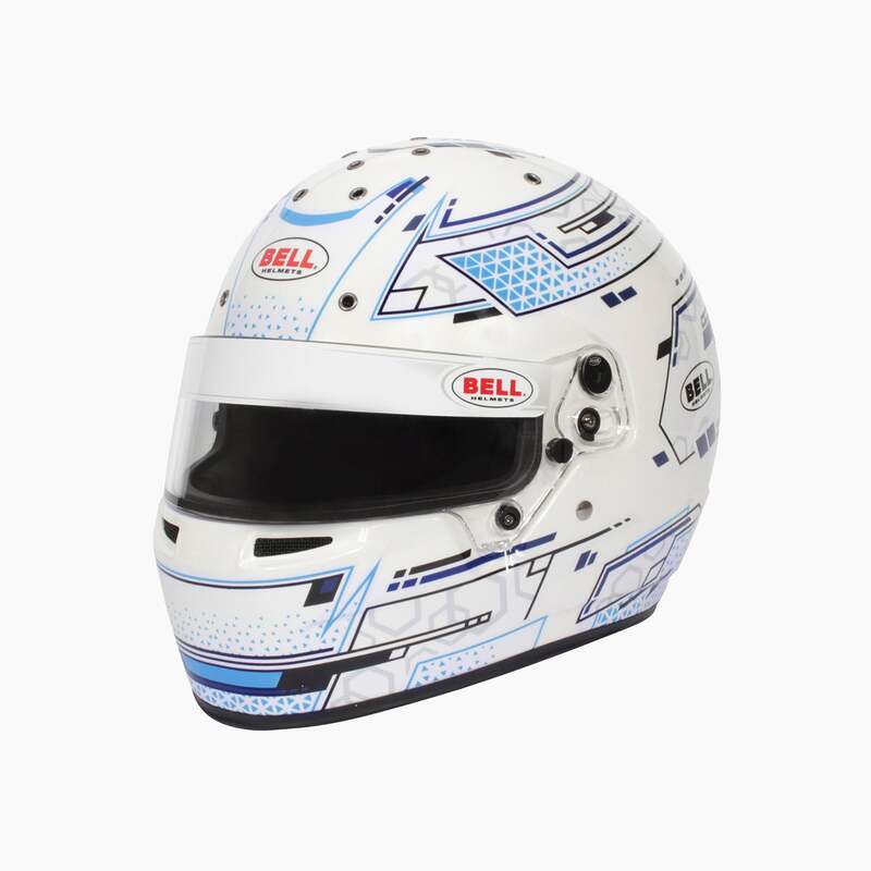 Bell Racing | RS7-K Stamina White - Blue Karting Helmet-Karting Helmet-Bell Racing-gpx-store