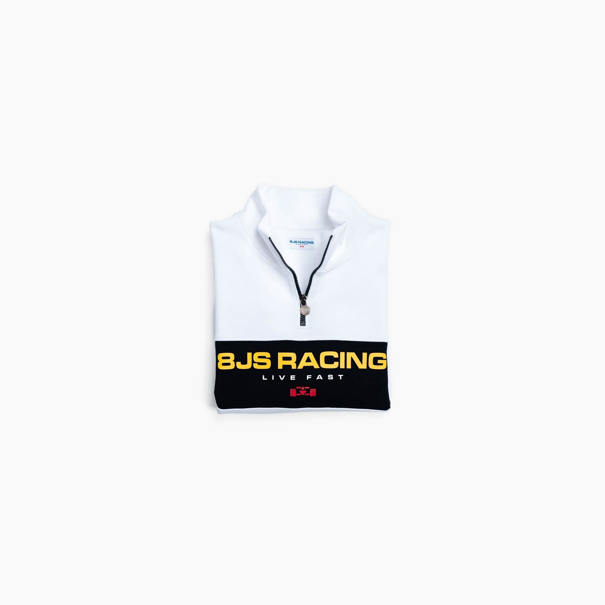 8JS | Racing Half Zip White Sweatshirt-Sweatshirt-8JS-gpx-store