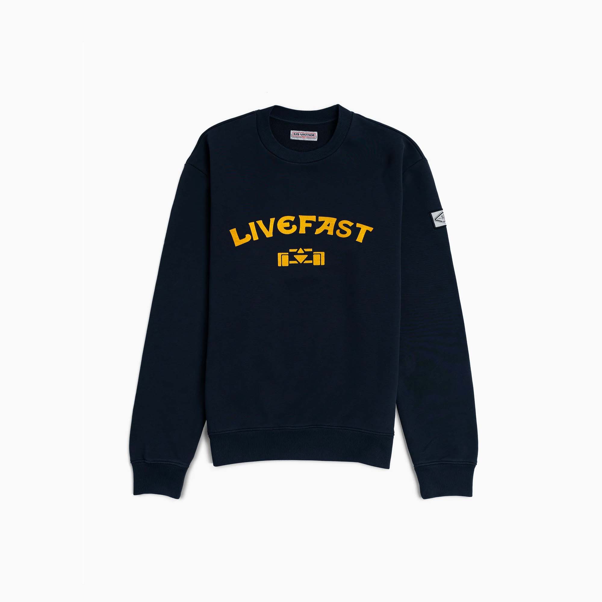8JS | Vintage Trophy Crewneck Navy Washed Sweater-Sweatshirt-8JS-gpx-store