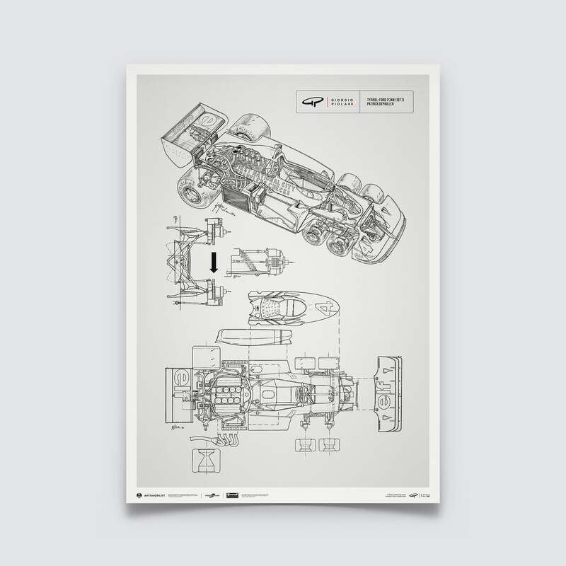 Automobilist | Giorgio Piola Technical Drawing 1977 Tyrrell P34B Poster-Poster-Automobilist-gpx-store