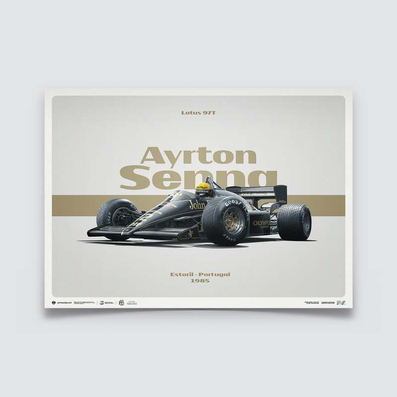 Automobilist | Lotus 97T Ayrton Senna Estoril 1985 Horizontal Tribute Limited Poster-Poster-Automobilist-gpx-store