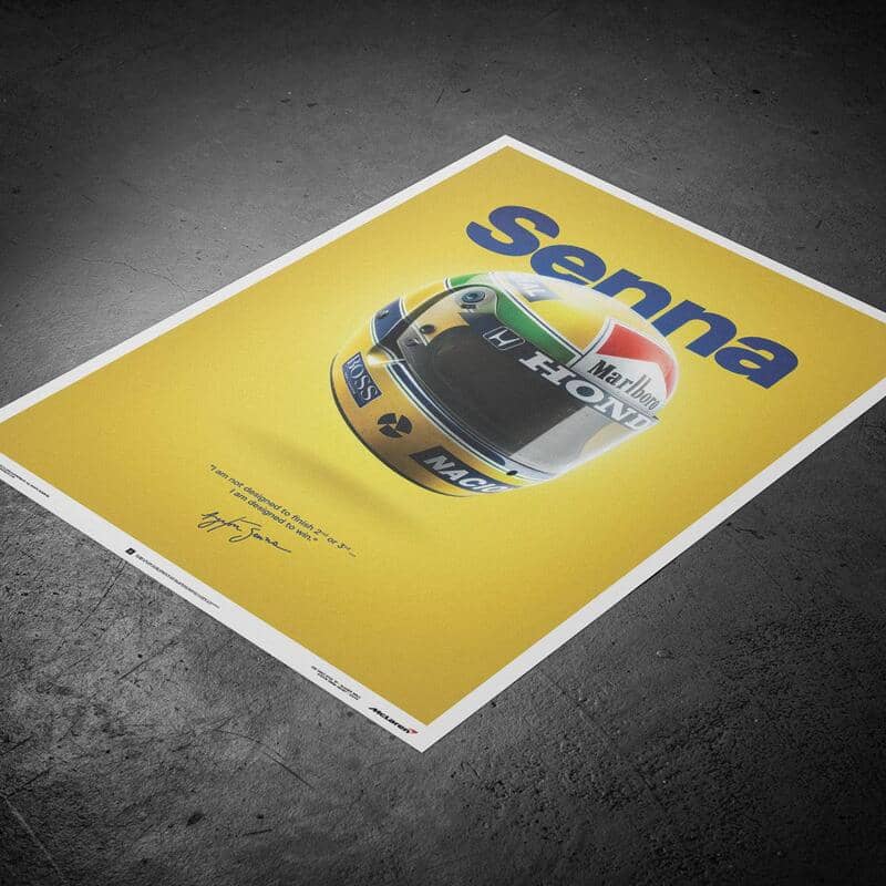 Automobilist | McLaren MP4-4 Ayrton Senna 1988 San Marino Helmet Poster-Poster-Automobilist-gpx-store